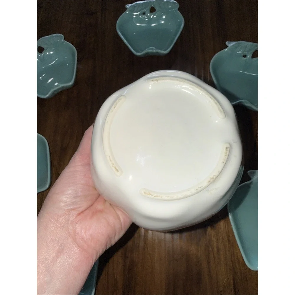VTG Hoenig of California Turquoise #734 8 Piece Apple Serve/Dip Set